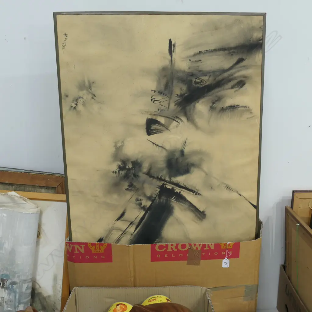 LOT ASST FRAMED PAINTINGS ETC Image 1++