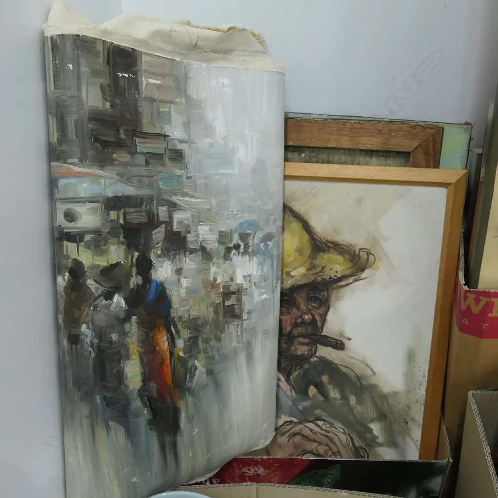LOT ASST PAINTINGS OIL PAINTINGS ETC Image 1++