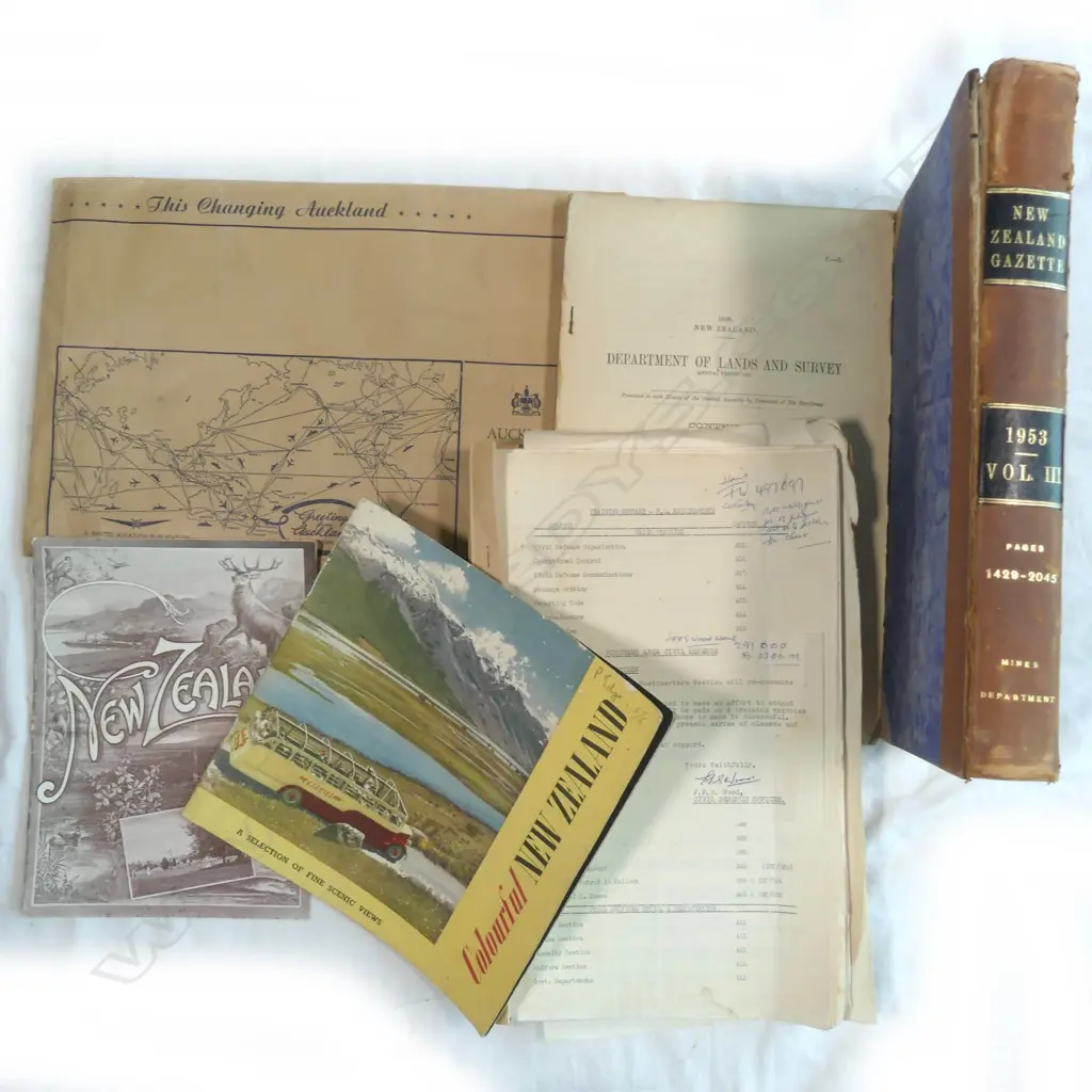 LOT ASST NZ PRINTED EPHEMERA INCL 'THIS CHANGING AUCKLAND' WHITES AVIATION Image 1++