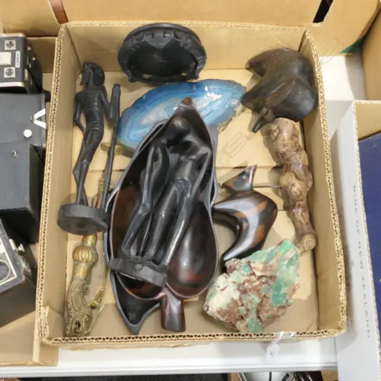 LOT ASST WOODEN CARVINGS ETC