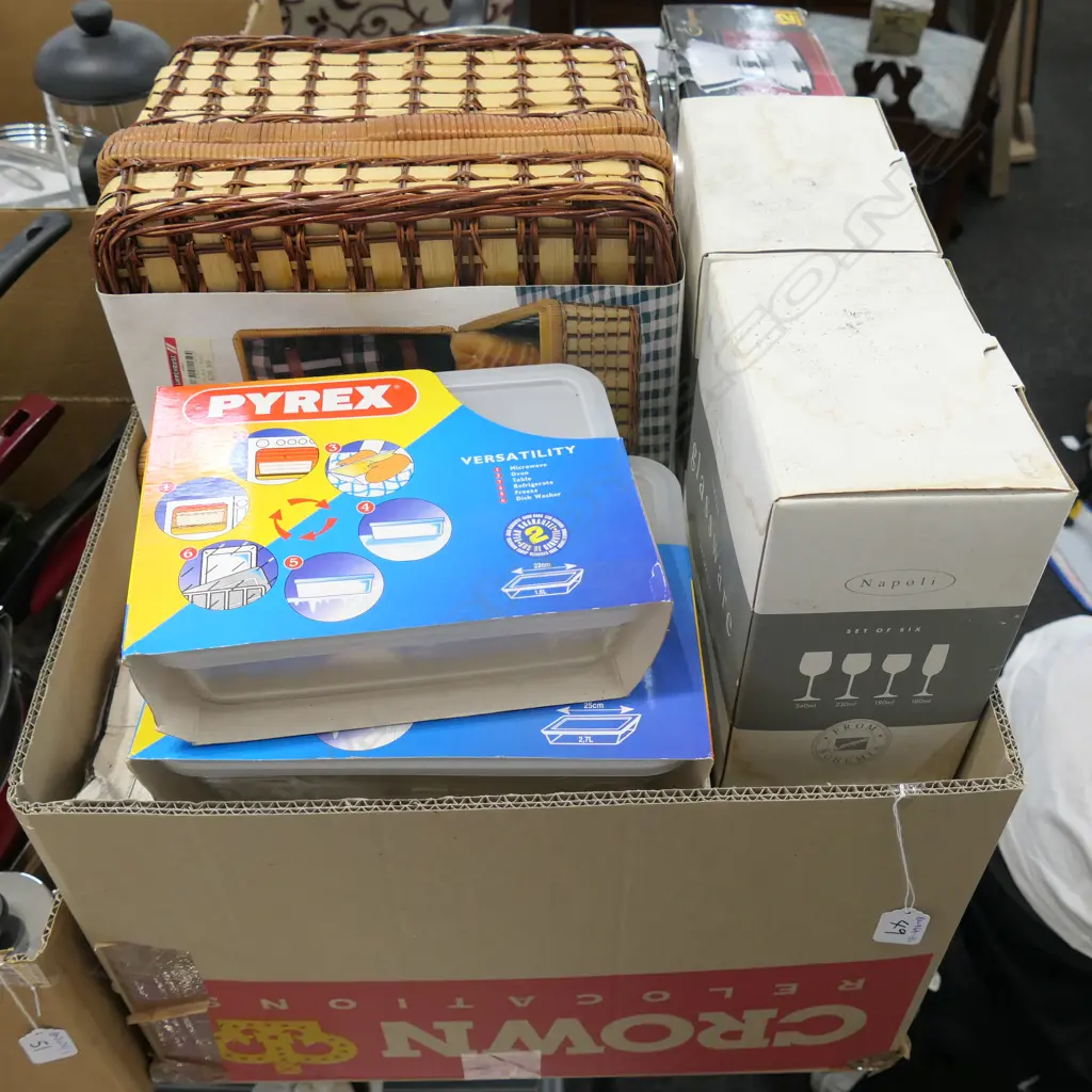 LOT ASST BOXED GLASSWARE ETC Image 1++