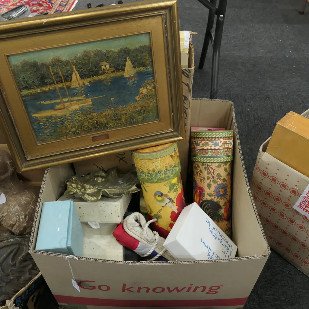 LOT ASST ITEMS INCL. MONET PRINT Image 1++
