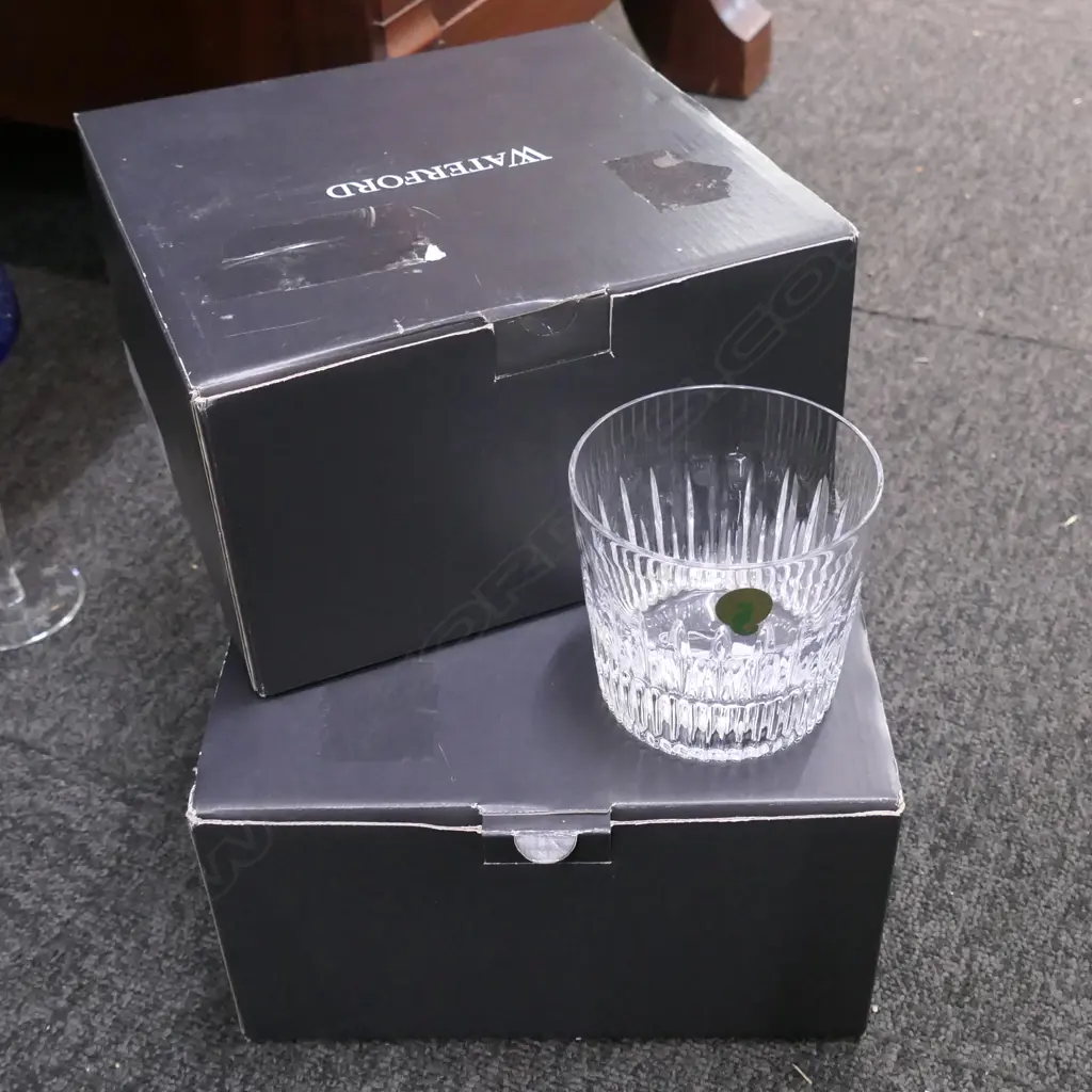 8 WATERFORD CRYSTAL TUMBLERS IN BOX Image 1++