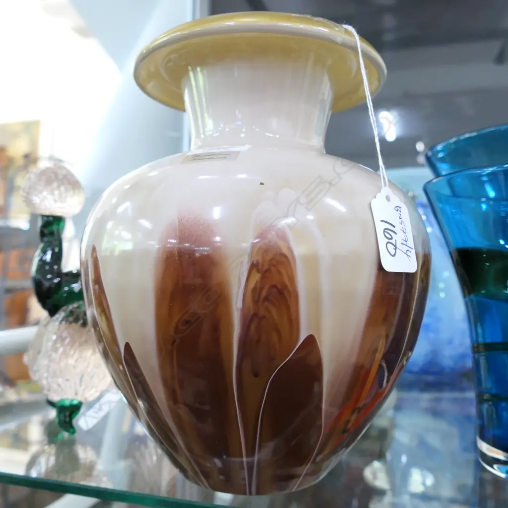 HAND BLOWN GLASS VASE AMBIENT ZWIESEL GERMANY H 220 MM Image 1++