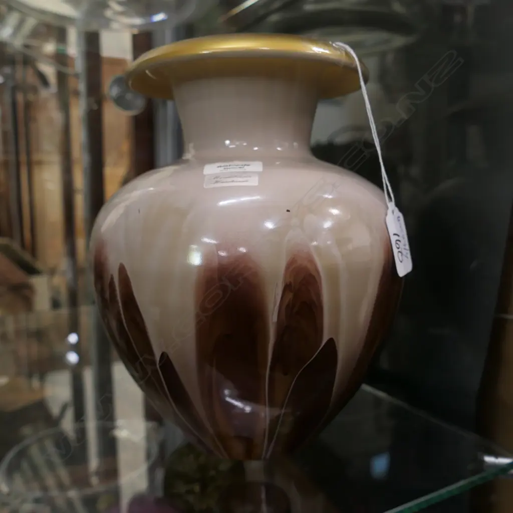 HAND BLOWN GLASS VASE AMBIENT ZWIESEL GERMANY H 220 MM Image 1++