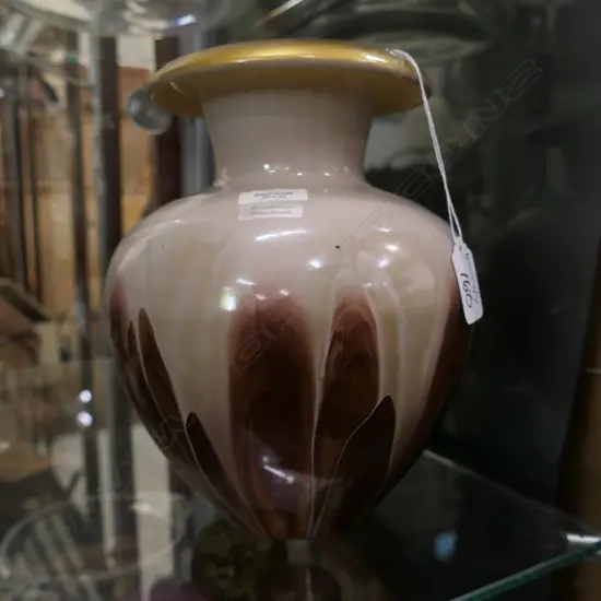 HAND BLOWN GLASS VASE AMBIENT ZWIESEL GERMANY H 220 MM