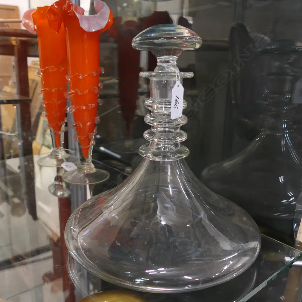 ANTIQUE SHIPS GLASS DECANTER  Image 1++