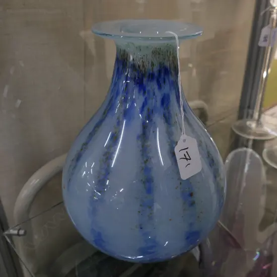 MEL SIMPSON NZ MADE ART GLASS VASE H. 220MM