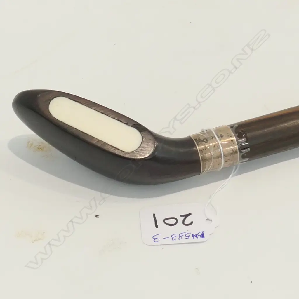 EBONY GOLF WALKING STICK WITH IVORY  PANEL Image 1++