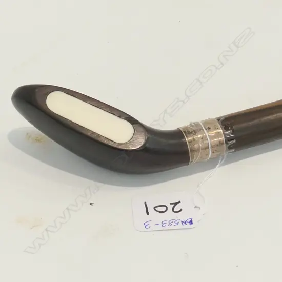 EBONY GOLF WALKING STICK WITH IVORY  PANEL