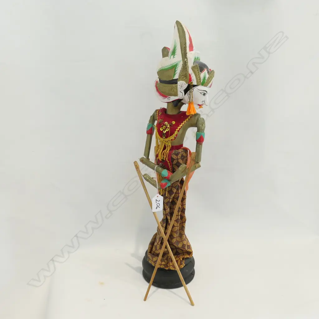 INDONESIAN CARVED PAINTED FIGURE Image 1++