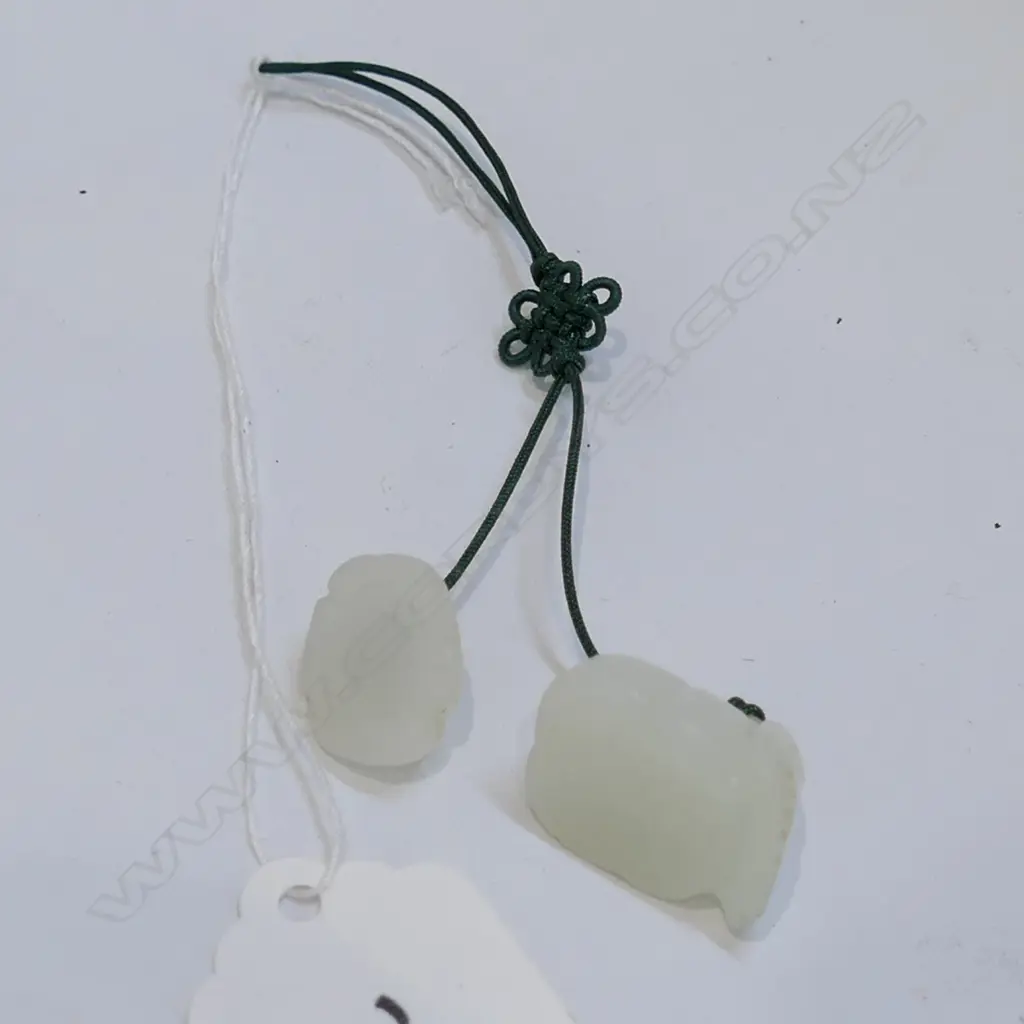 CHINESE WHITE JADE 2 PCE PIN... Image 1++