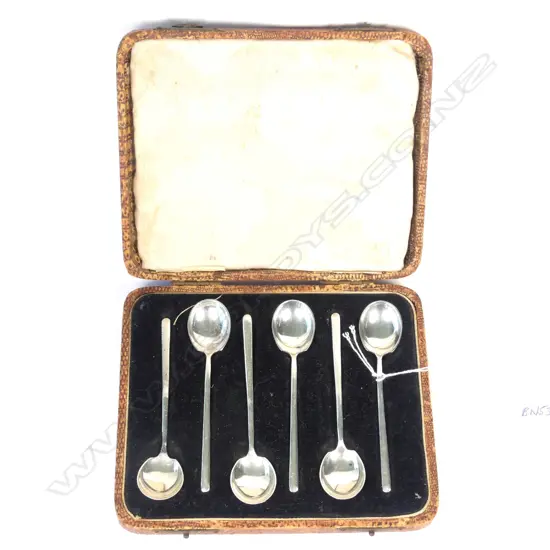BOXED SET SILVER COFFEE SPOONS SHEFFIELD 1930
