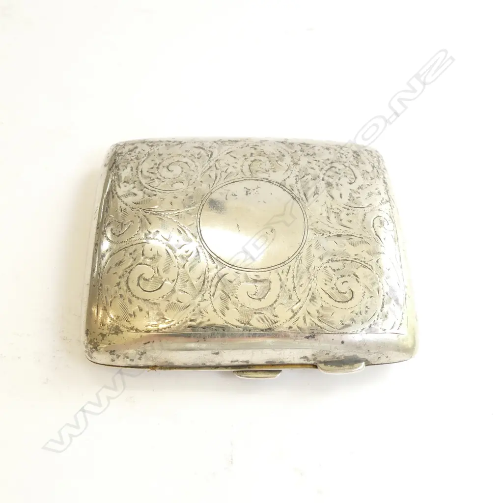 SILVER ENGRAVED CIGARETTE CASE BIRMINGHAM 1919 Image 1++
