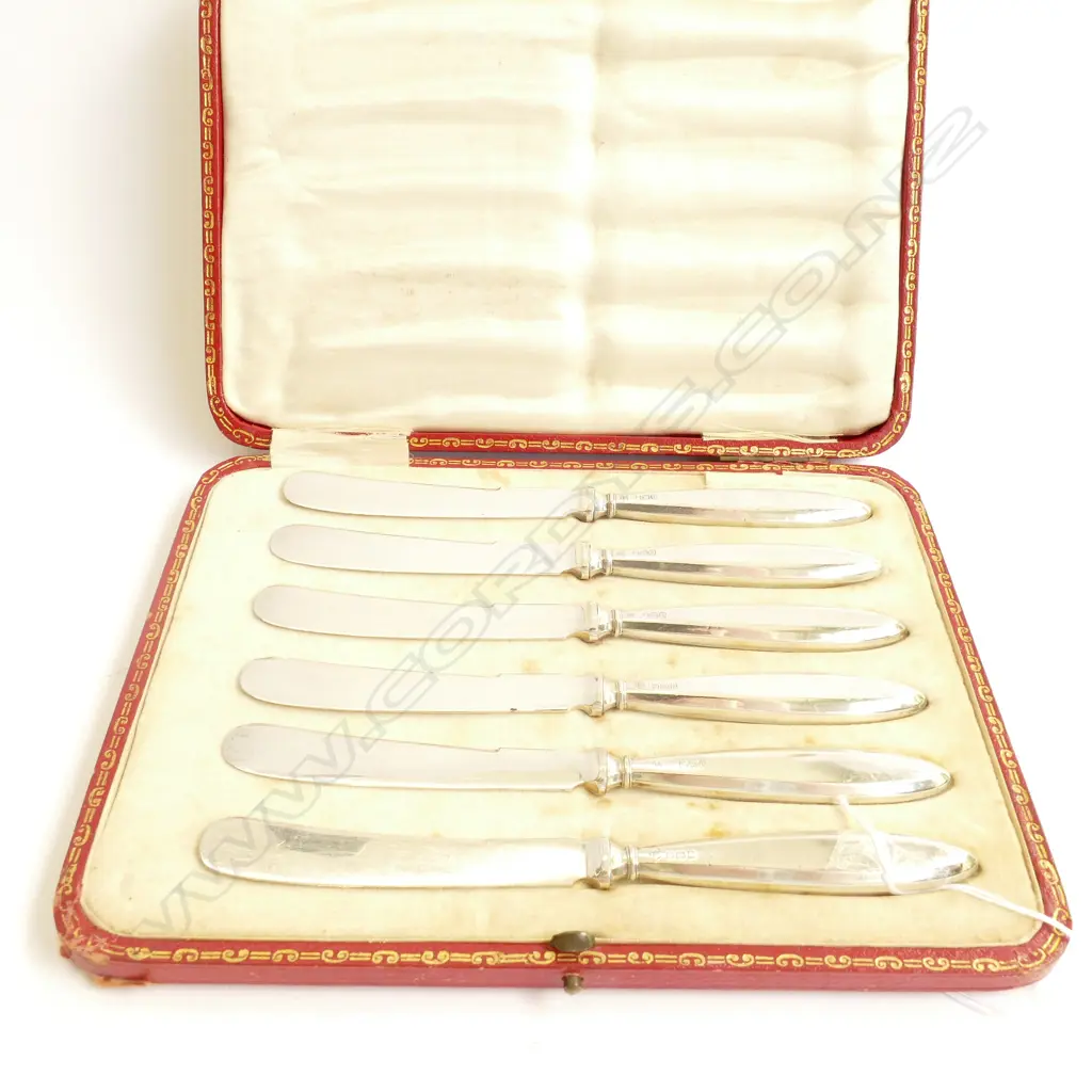 STG. SIL. 6 FRUIT KNIVES IN BOX - SHEFFIELD 1914 Image 1++