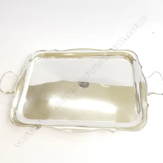 NZ SILVER PLATED TRAY. ENGRAVED "RESENTED TO DR. GM PRINS "