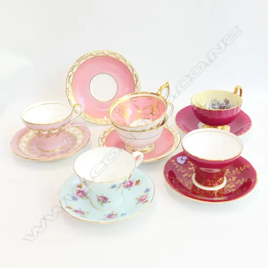 6 ANYSLEY CUPS & SAUCER SETS