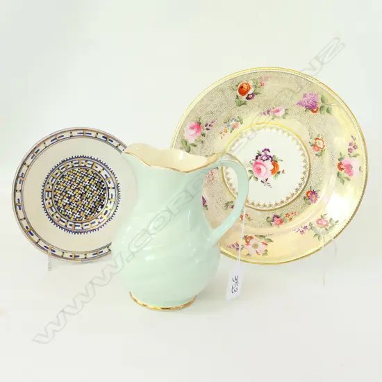 CABINET PLATE (AF)/SAUCER/CROWN DEVON JUG