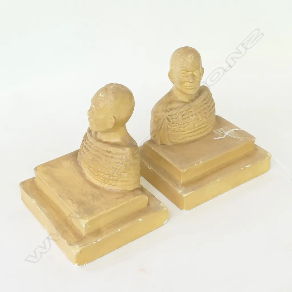 MAORI CHIEF ART DECO PERIOD BOOKENDS H. 130MM Image 1++