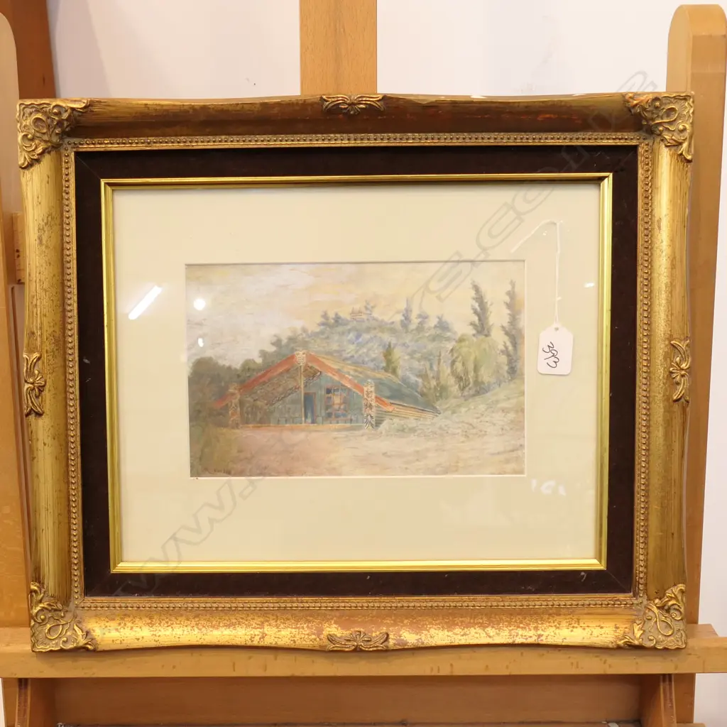 W/C BY MARY WILLS MAORI MEETING HOUSE Image 1++