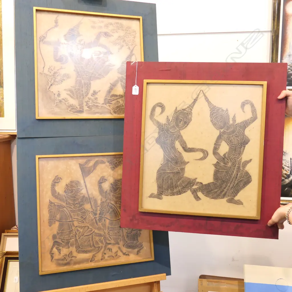 3 LARGE FRAMED ARTWORKS LARGEST - 945 X 1855MM INCL. SGD ABSTRACT BRIAN TILBROOK '84 Image 1++