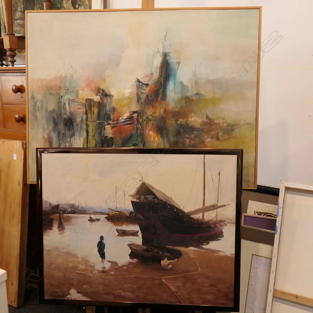 TWO LANDSCAPE OIL PAINTINGS - LARGEST FRAME  780 X 1030MM Image 1++