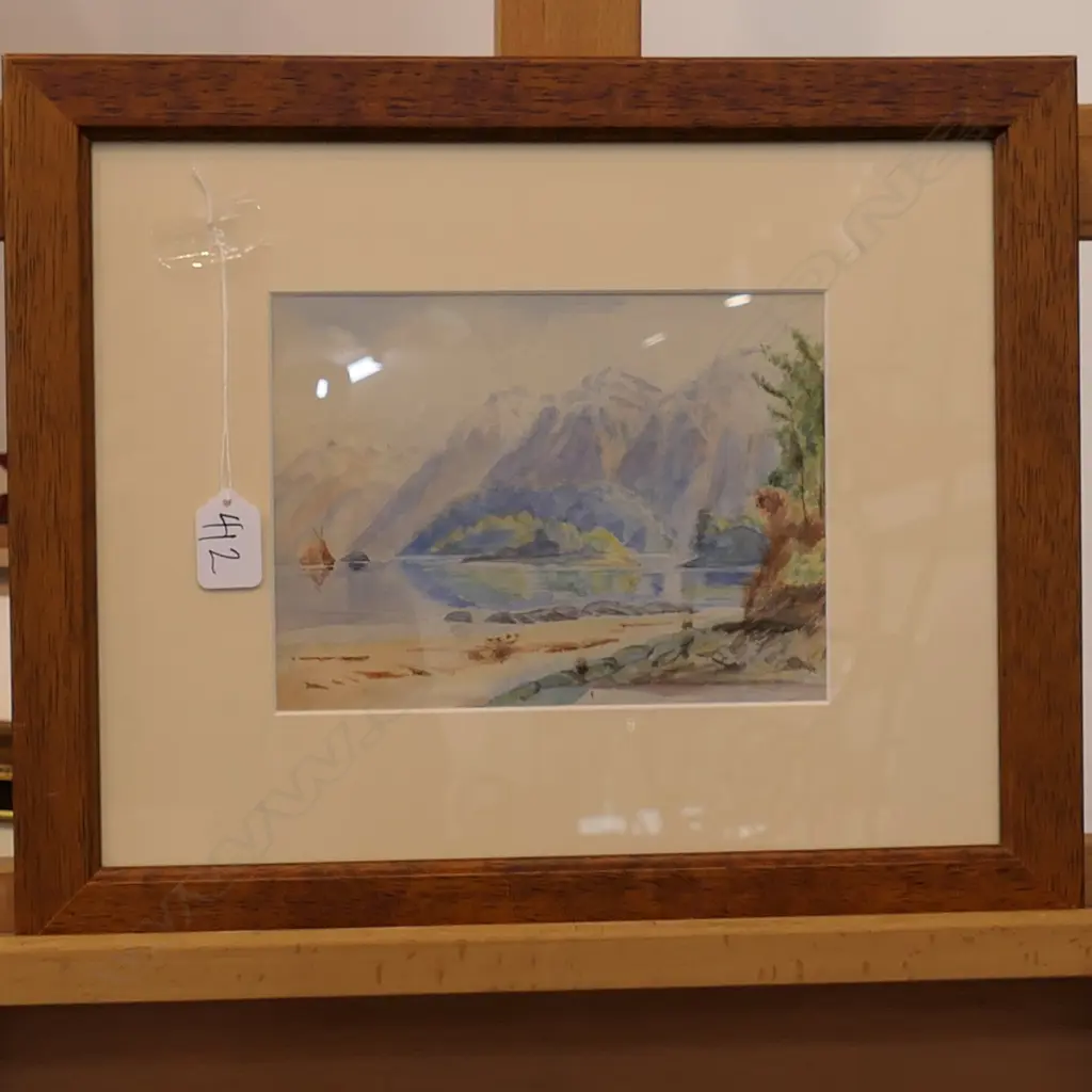 UNSIGNED WATER COLOUR LANDSCAPE INSCRIBED EX L. J STEELE ESTATE 150 X 210 MM Image 1++