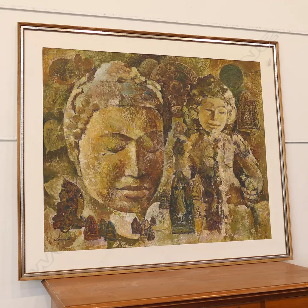 LARGE A/U MIXED MEDIA ON BOARD - FRAME: 1150 X 1350MM Image 1++