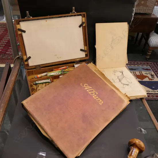 ARTISTS BOX, SCRAP & SKETCH BOOKS EX ESTATE OF ARTIST GEORGE EDMUND TOLE (NZ 1897-1972)