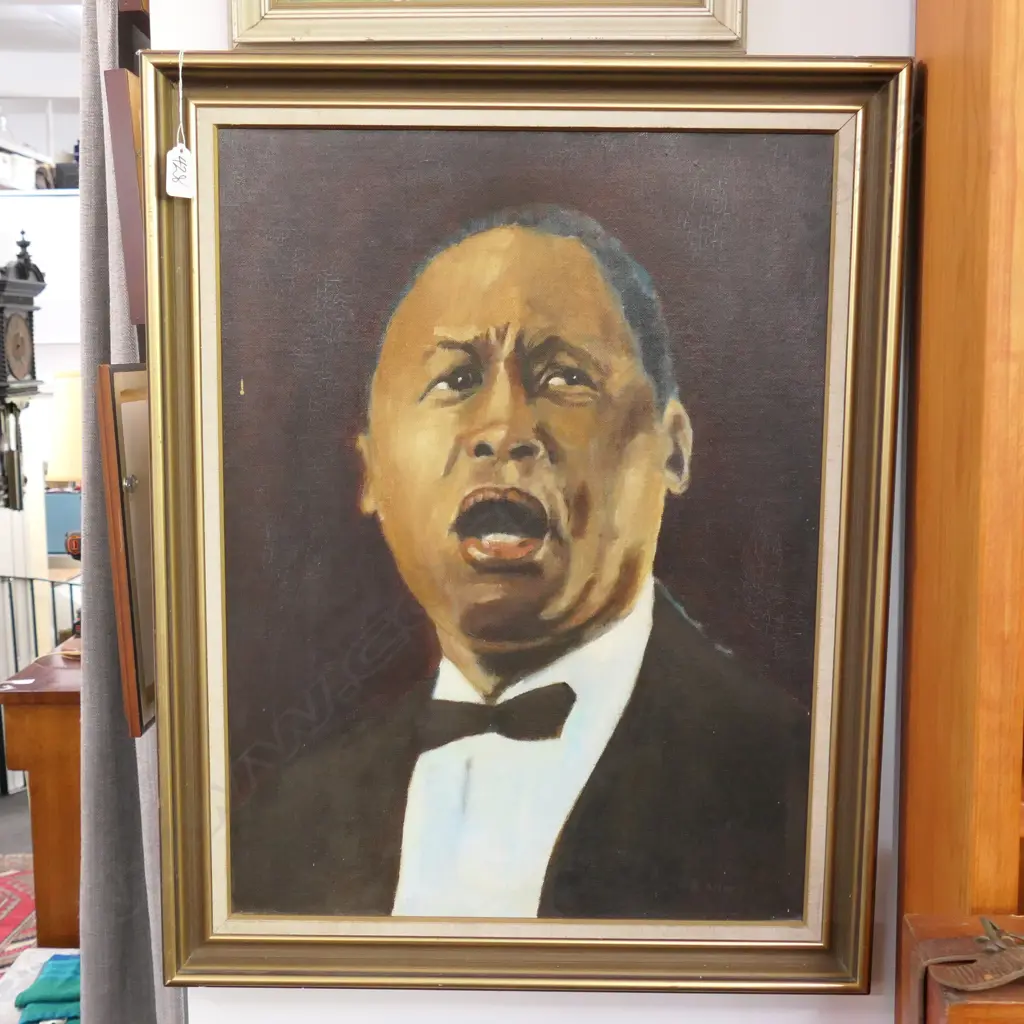 BLACK JAZZ SINGER OIL 550MM W X 700MM H Image 1++