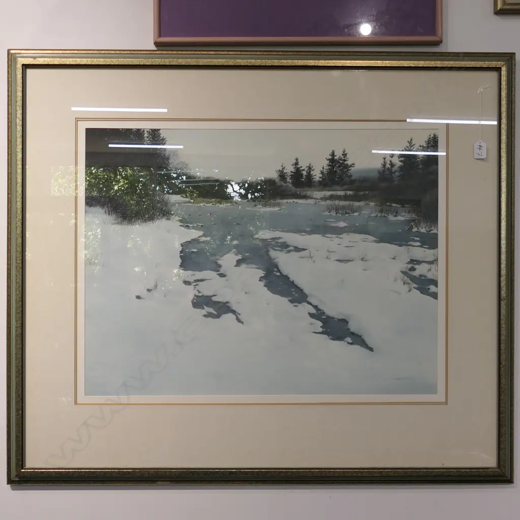 SNOWY LANDSCAPE W/C SGD JAMES A. MCBEATH 530 X 710MM Image 1++