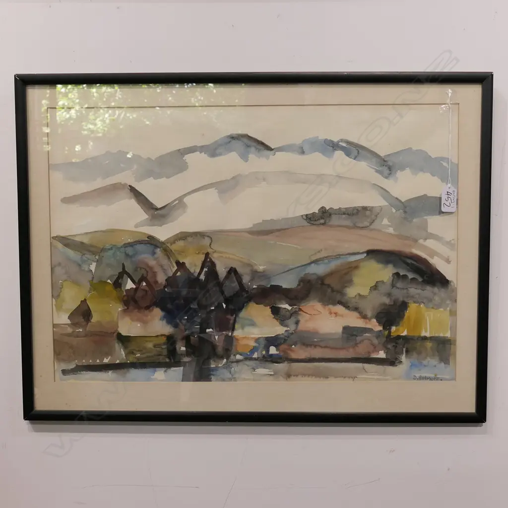 DEIDRE HELMORE 'FROM LAKE TAUPO' W/C LANDSCAPE 370 X 540MM Image 1++