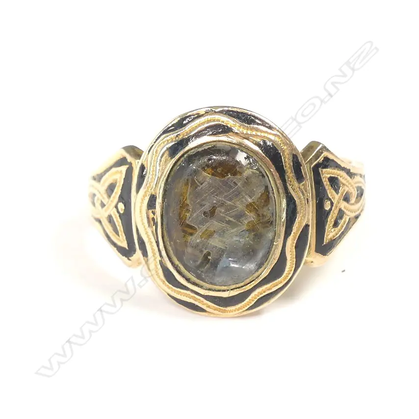 VICTORIAN GOLD MOURNING RING (AF) Image 1++