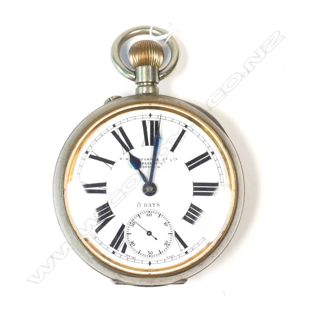 LGE EARLY 20THC SWISS '8 DAYS' POCKET WATCH Image 1++