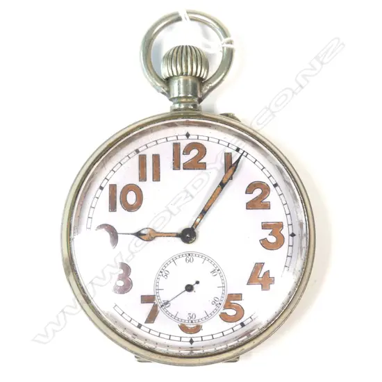 LGE EARLY 20THC SWISS POCKET WATCH ENAMEL DIAL