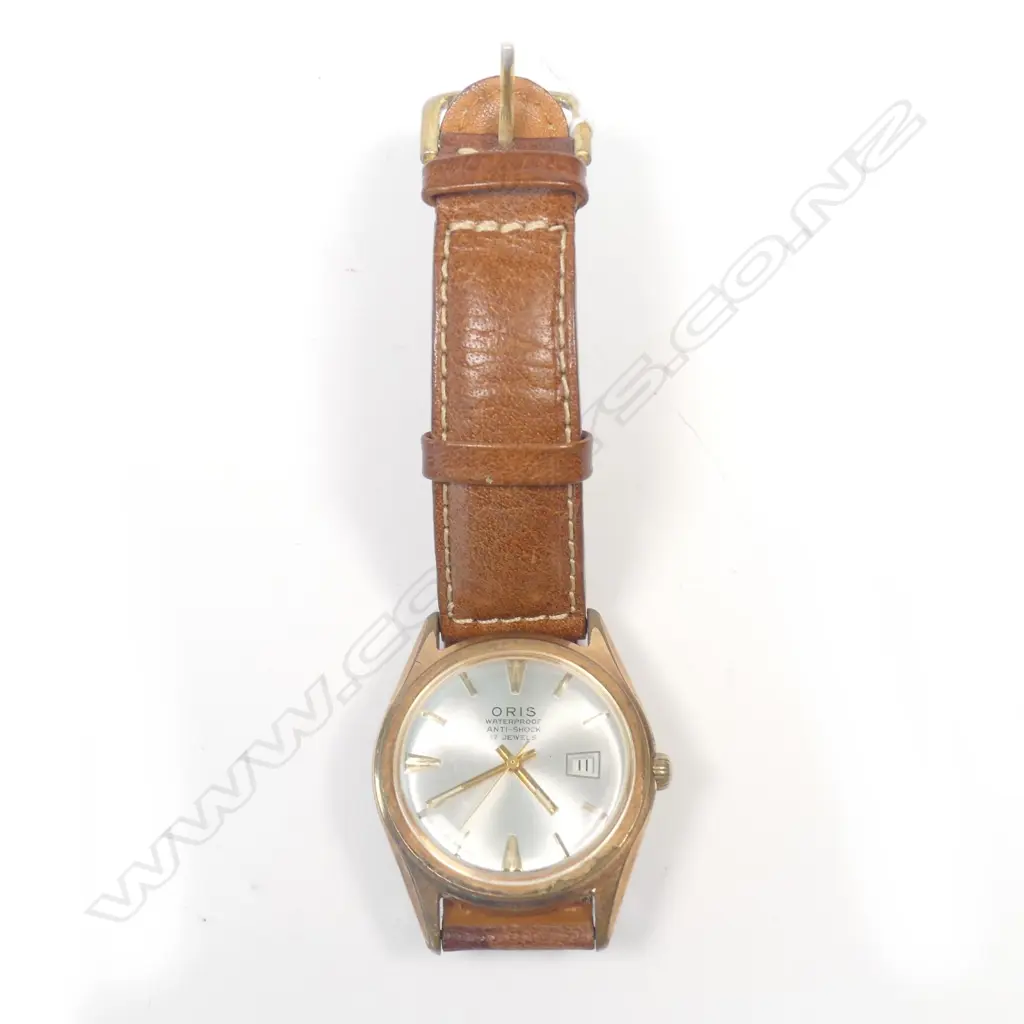 ORIS 1970s GENT'S DATE WRISTWATCH, 34mm GOLD PLATED CASE,  17 JEWEL MANUAL MOVT. Image 1++