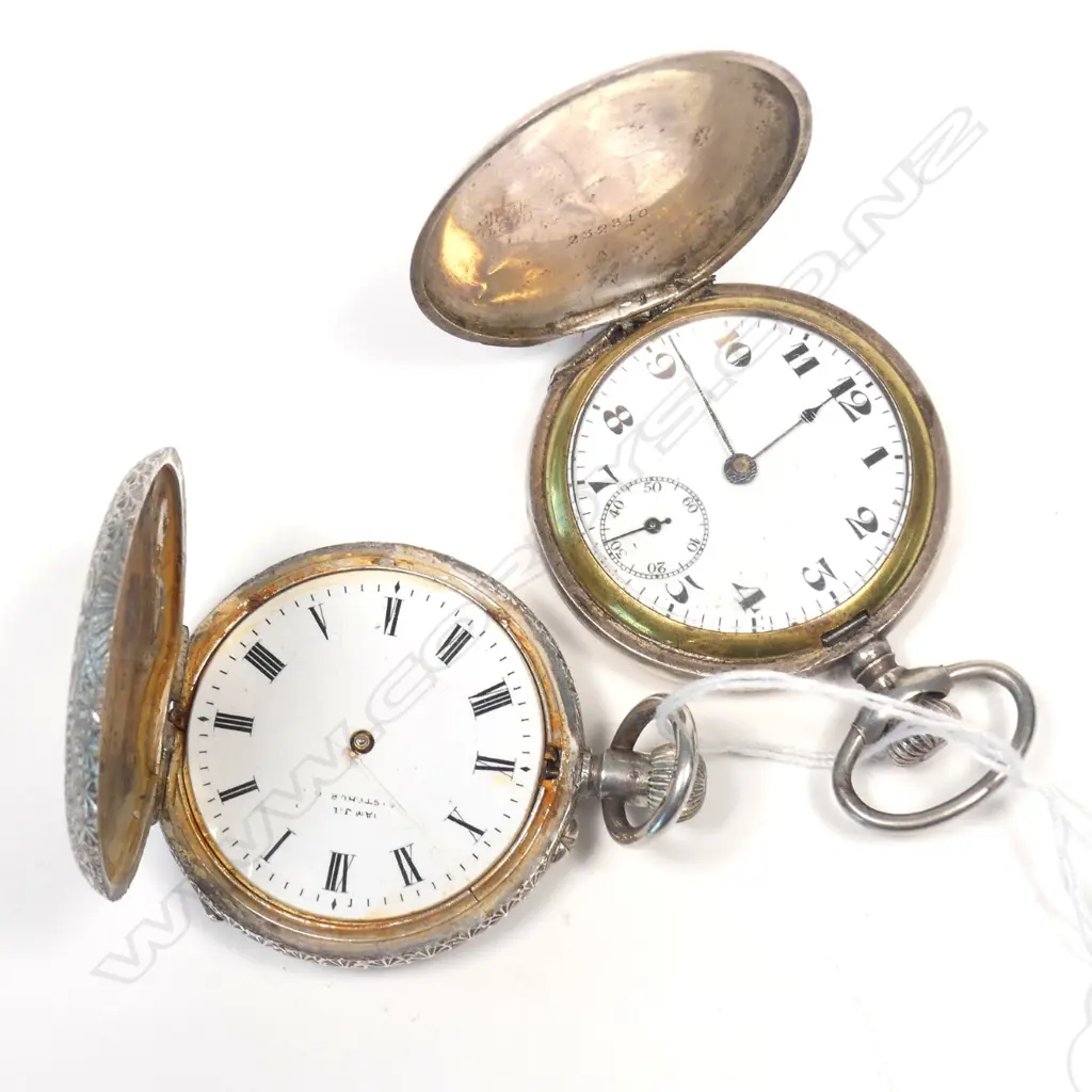 TWO STG. SIL. POCKET WATCHES Image 1++