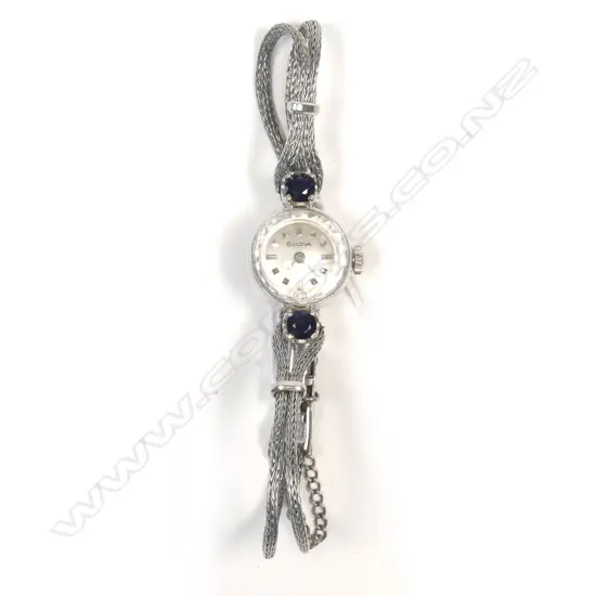 1950'S BULOVA 14K WHITE GOLD LADIES WATCH...