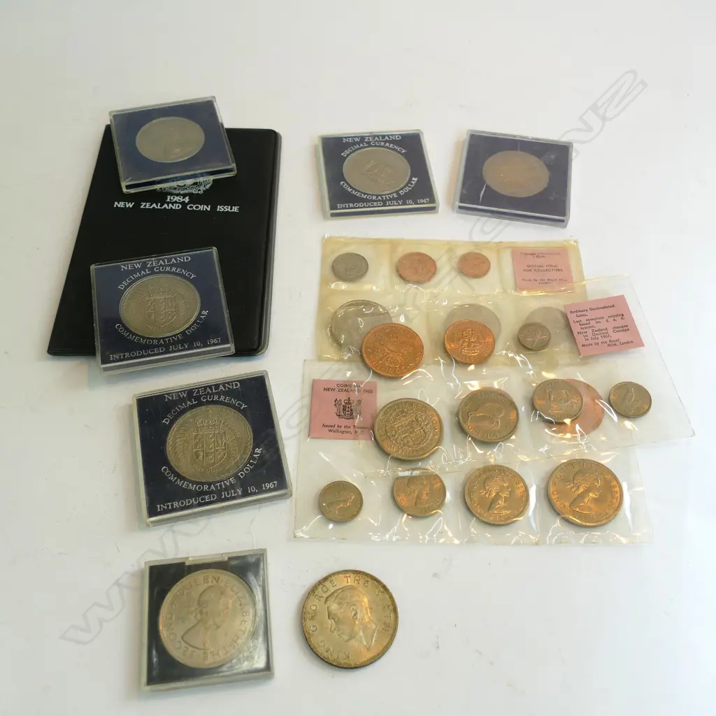 ASST. NZ COINS UNC $1'S. 1967 SETS ETC Image 1++