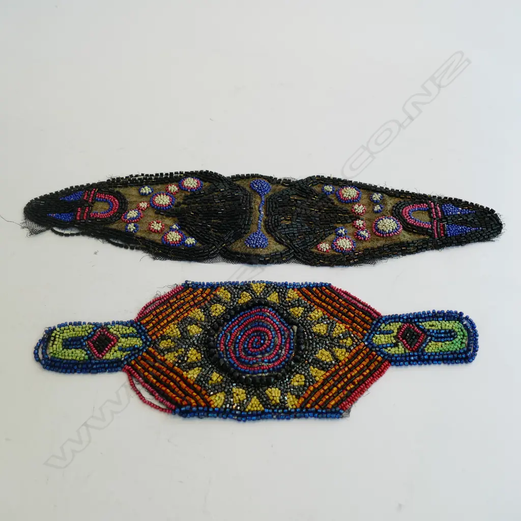 TWO ART DECO BEADED DRESS PANELS - GOOD CONDITION Image 1++