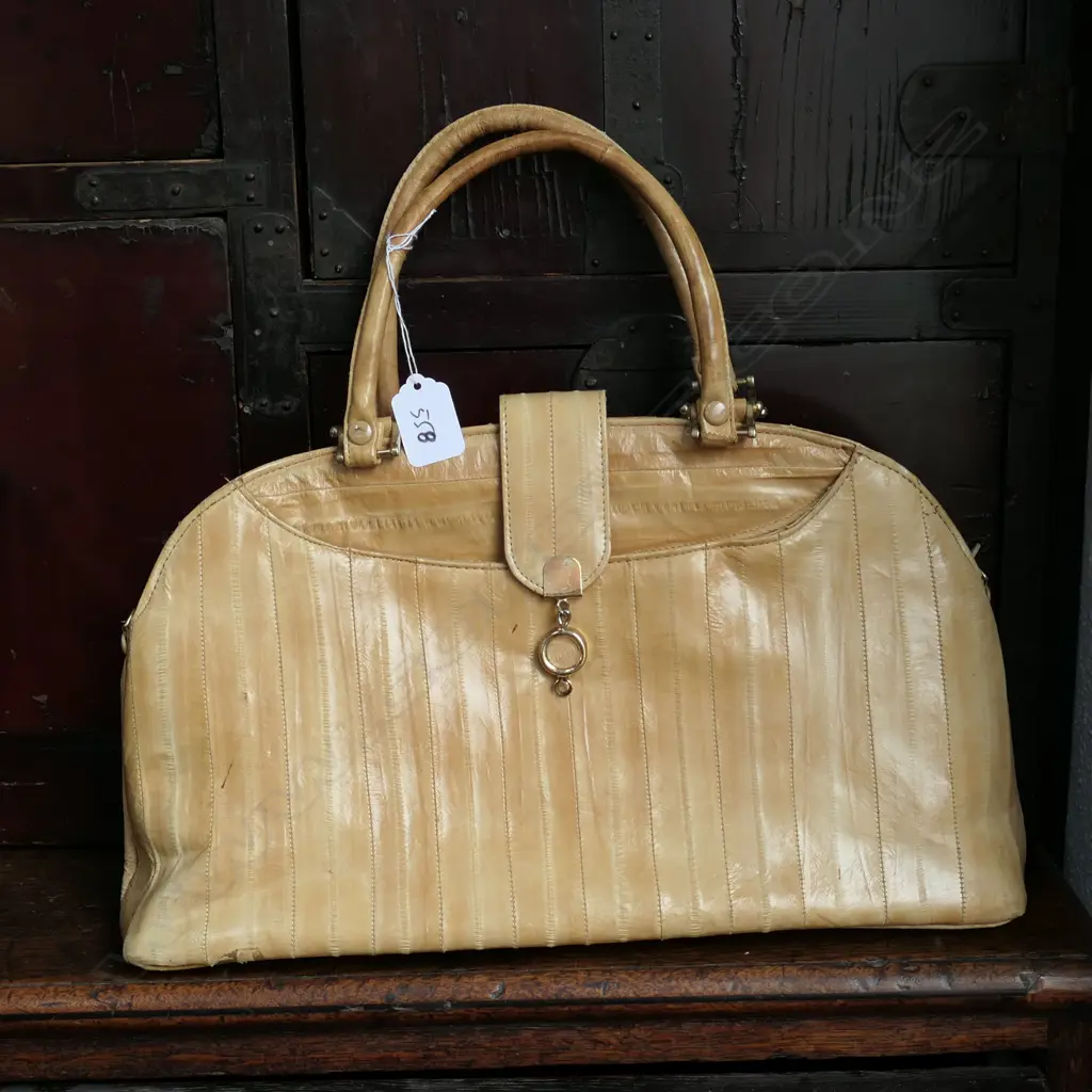 VINTAGE GENUINE EEL SKIN HANDBAG MADE IN GERMANY Image 1++