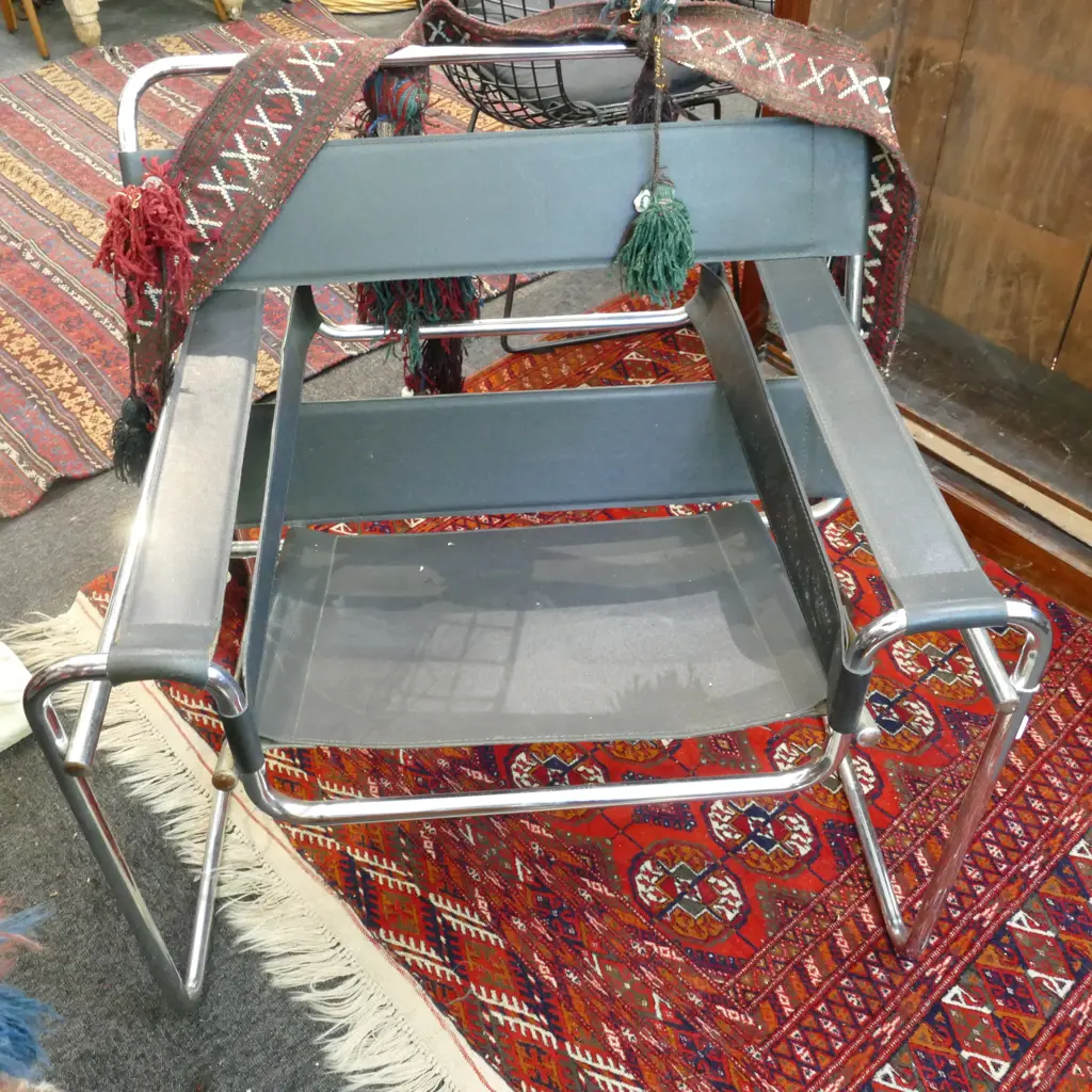 KANDINSKY STYLE LEATHER TUBULAR CHROME / LEATHER CHAIR Image 1++