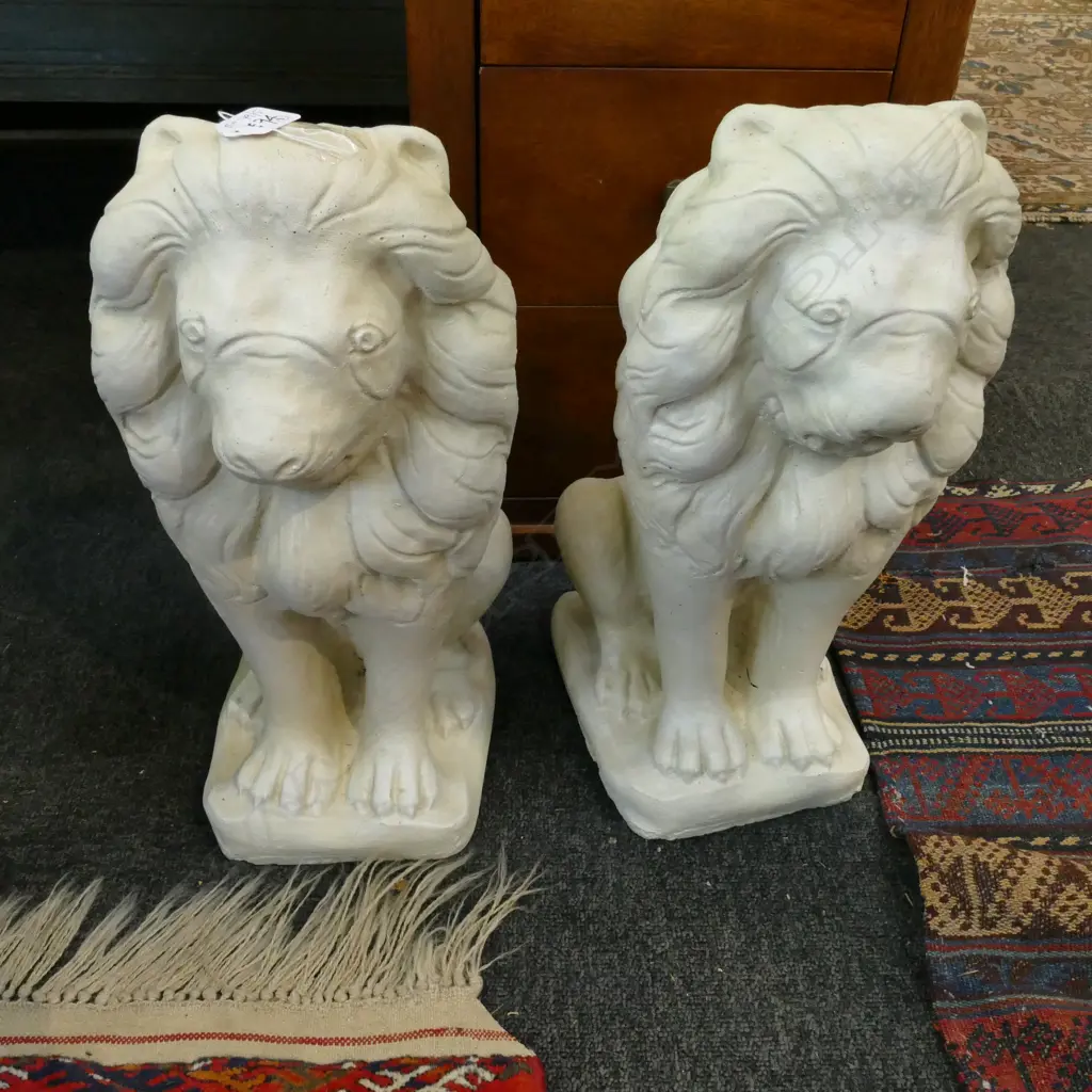 PR OF CONCRETE LIONS H430 MM Image 1++