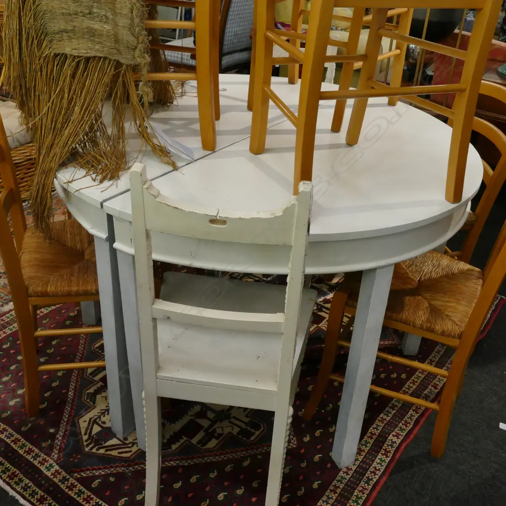 PR DEMI LUNE WHITE-PAINTED WOODEN SIDE TABLES W. 1245MM Image 1++