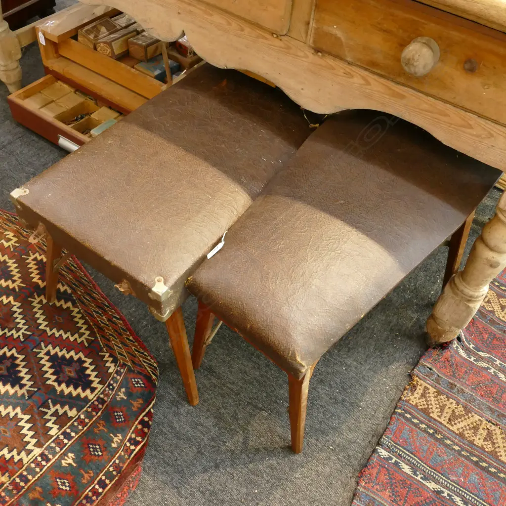 1930'S PORTABLE FOLDING ARTIST'S ? DOUBLE SEAT Image 1++