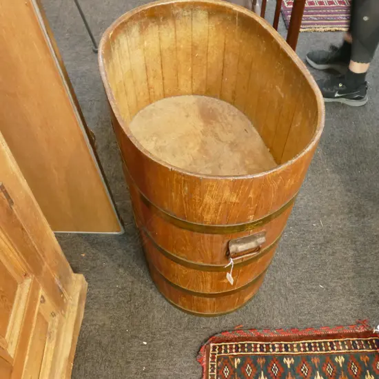 ANTIQUE TEAK RICE BARREL 710MM H