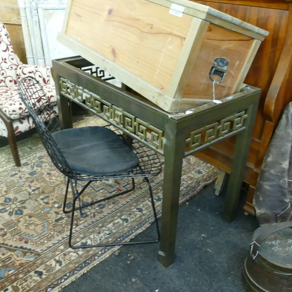 CHINESE BRASS SIDE TABLE - GLASS MISSING W. 1010MM Image 1++