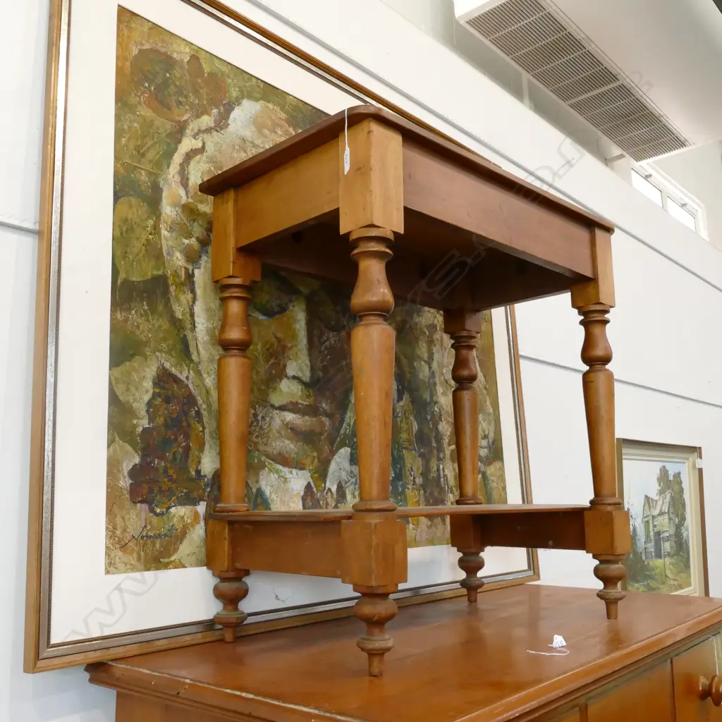 KAURI COLONIAL SIDE TABLE + PINE SLAB W 730 MM Image 1++