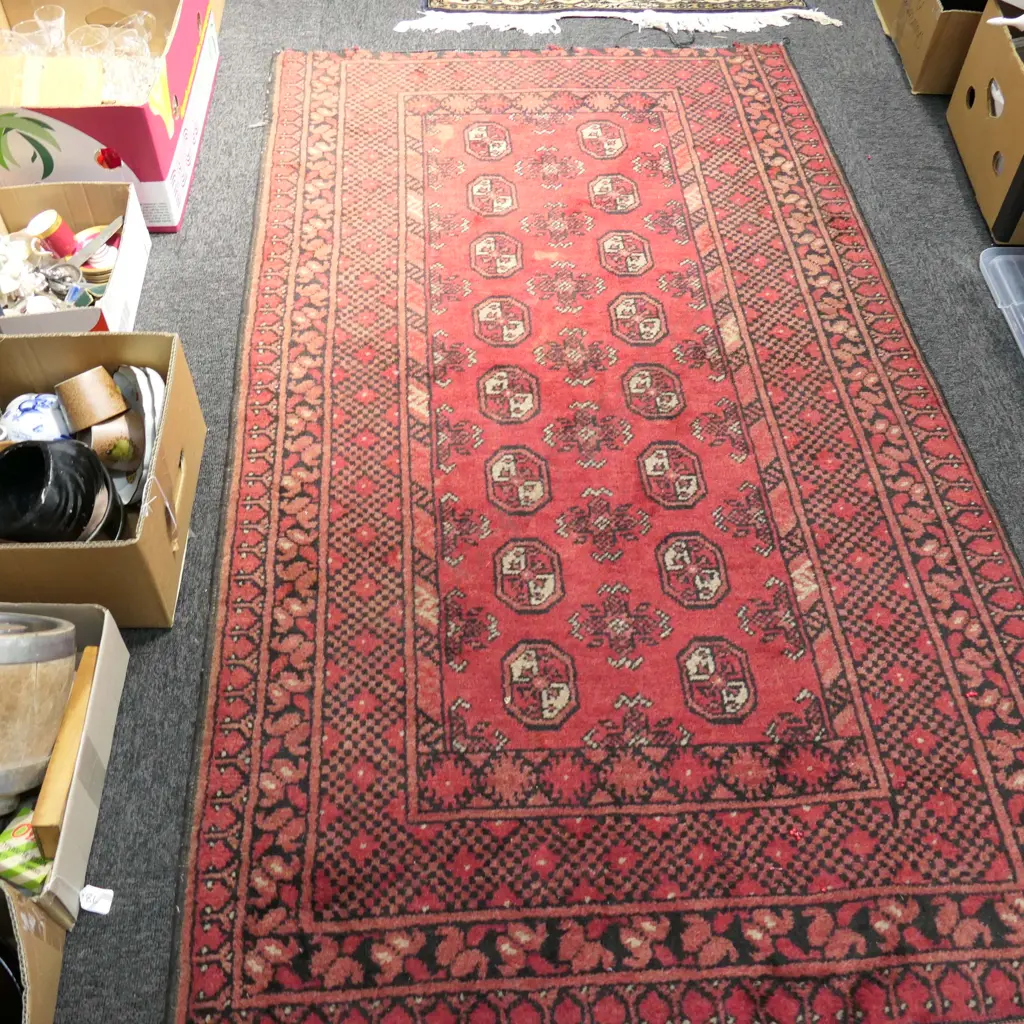HAND KNOTTED RED RUG L 1830 MM Image 1++