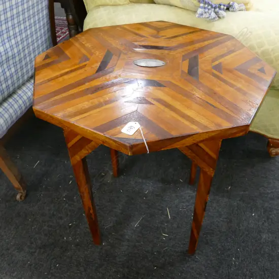 NATIVE WOODS INLAY TABLE W/ SILVER DEDICATION W. 540MM